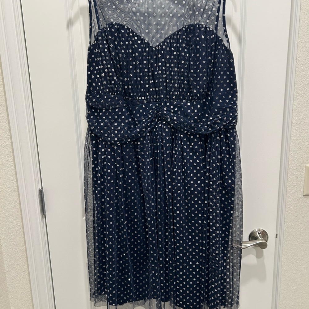 Navy Blue Polka Dot Dress